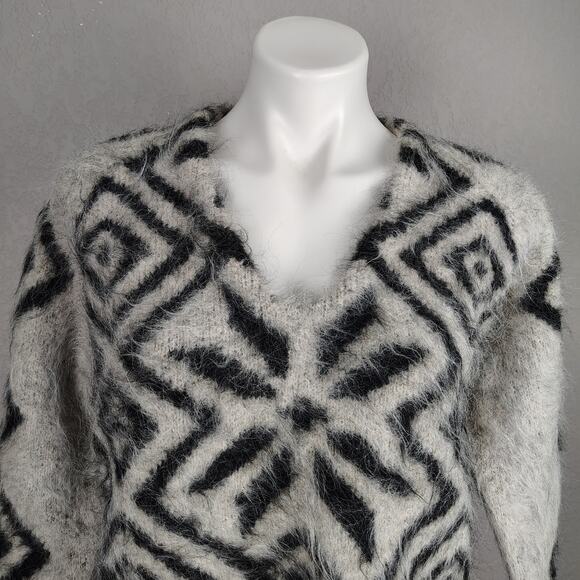 J.Crew Collection Snowflake V-Neck Brushed Alpaca Sweater Size XS/S - Picture 10 of 15
